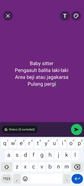 Baby sitter PP anak laki laki