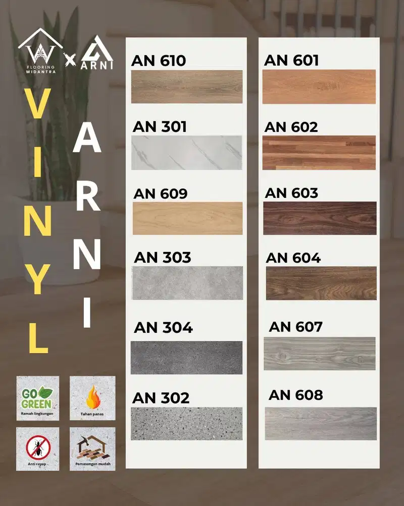 Lantai Vinyl Arni Plank Wood Series 2mm