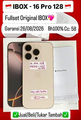 Iphone 16 Pro 128 Gb Desert Titanium Resmi ibox bh 100% Garansi On