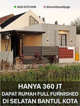 Rumah Sap Huni Full Furnished dekat RS Elisabeth Ganjuran di Selatan Bantul Kota