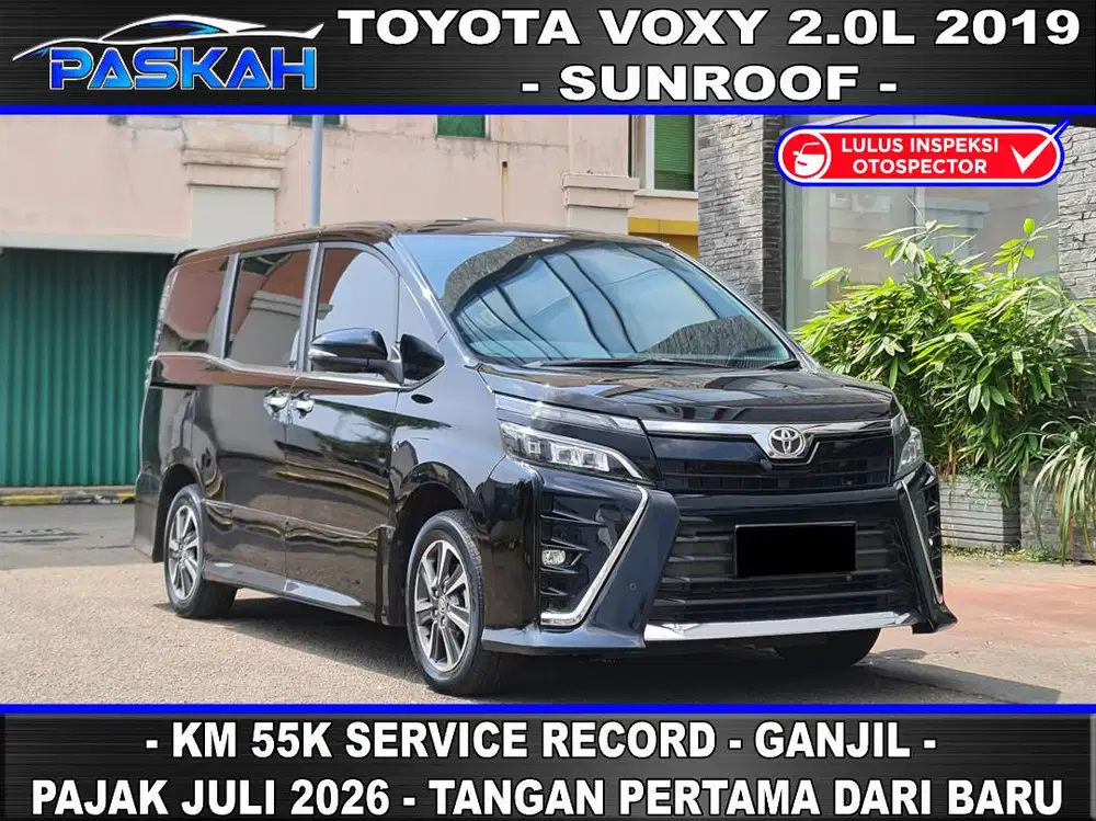 GANJIL Km=55k Bunga=5,5% PAJAK=JULI-2026 TOYOTA VOXY 2019 SUNROOF YOPI