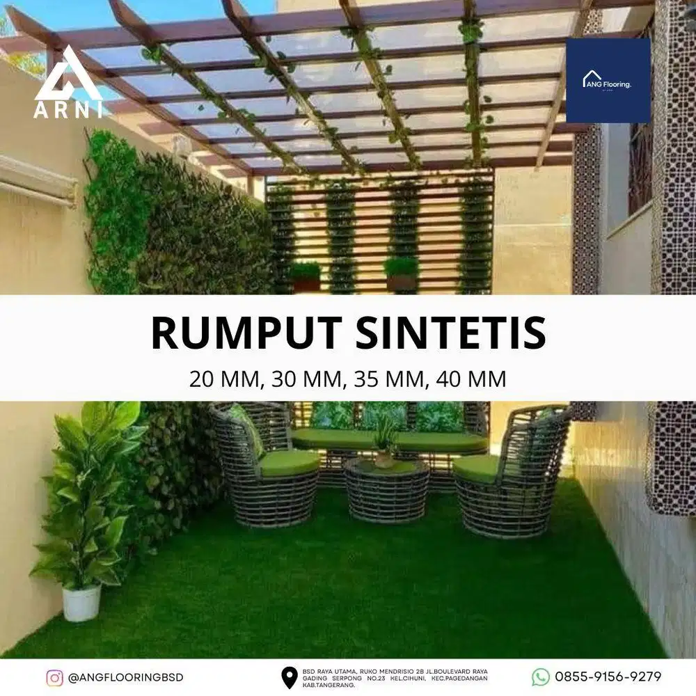 Rumput Sintetis Tebal 20 mm / 30 mm / 35 mm / 40 mm , untuk Taman, Hal