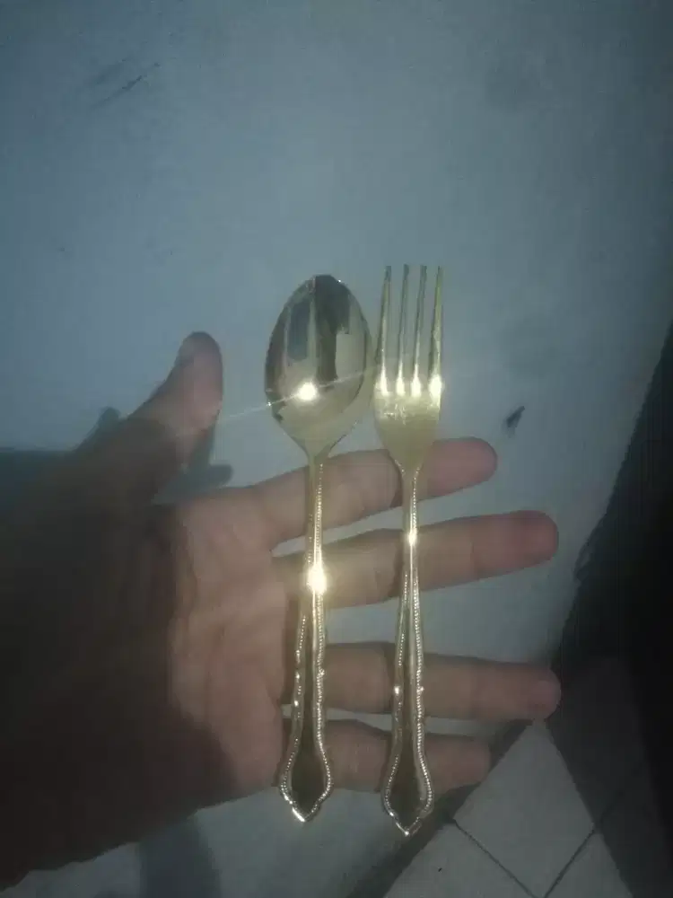 1 Set Garpu & Sendok Kecil Stainlees Steel Japan