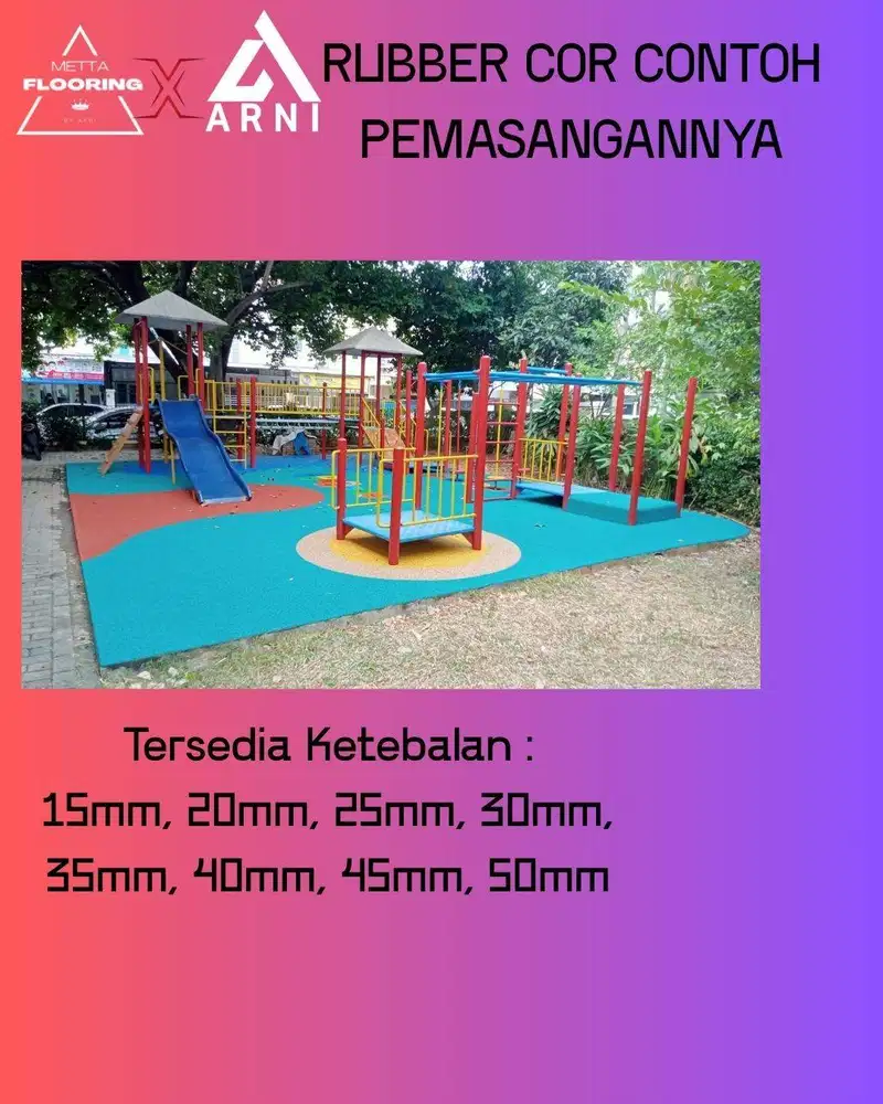 Rubber Flooring Cor untuk playground taman bermain anak