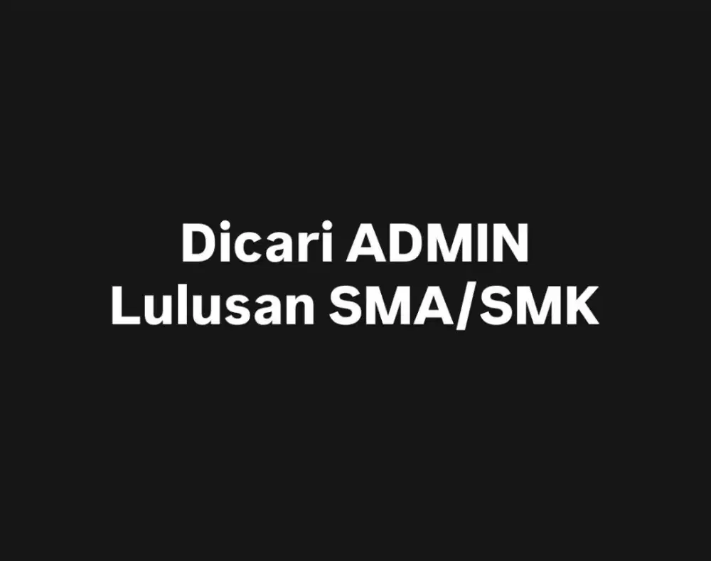 Lowongan kerja admin