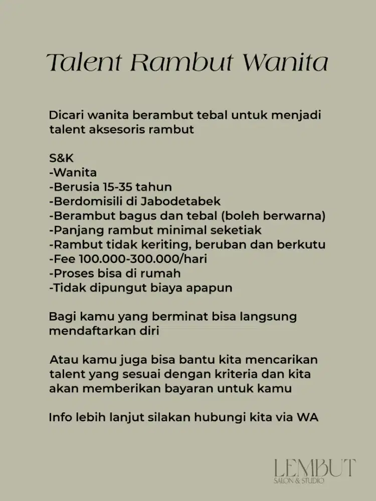 Talent Rambut Wanita