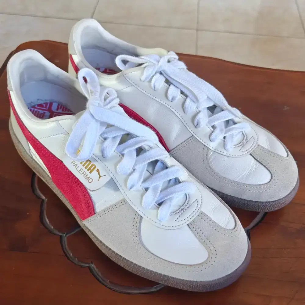 Puma Palermo Leather White Club Red 43