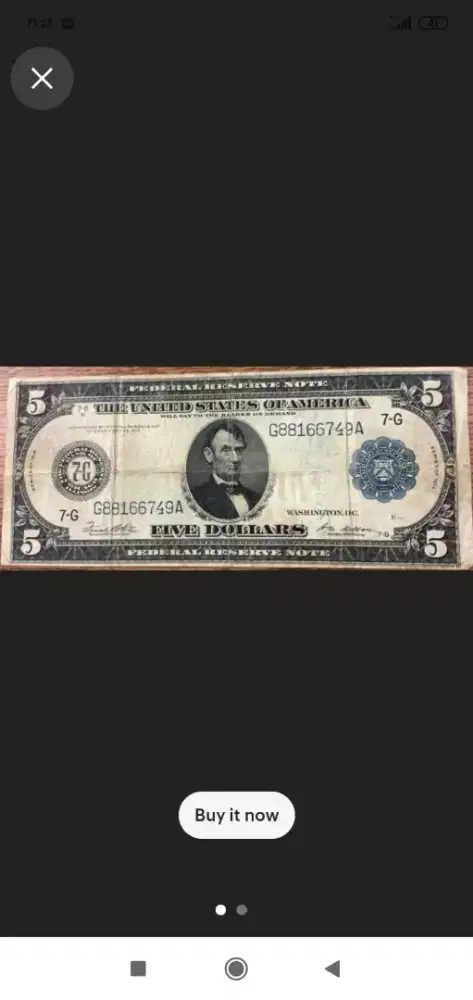 Uang 5 dolar tahun 1914