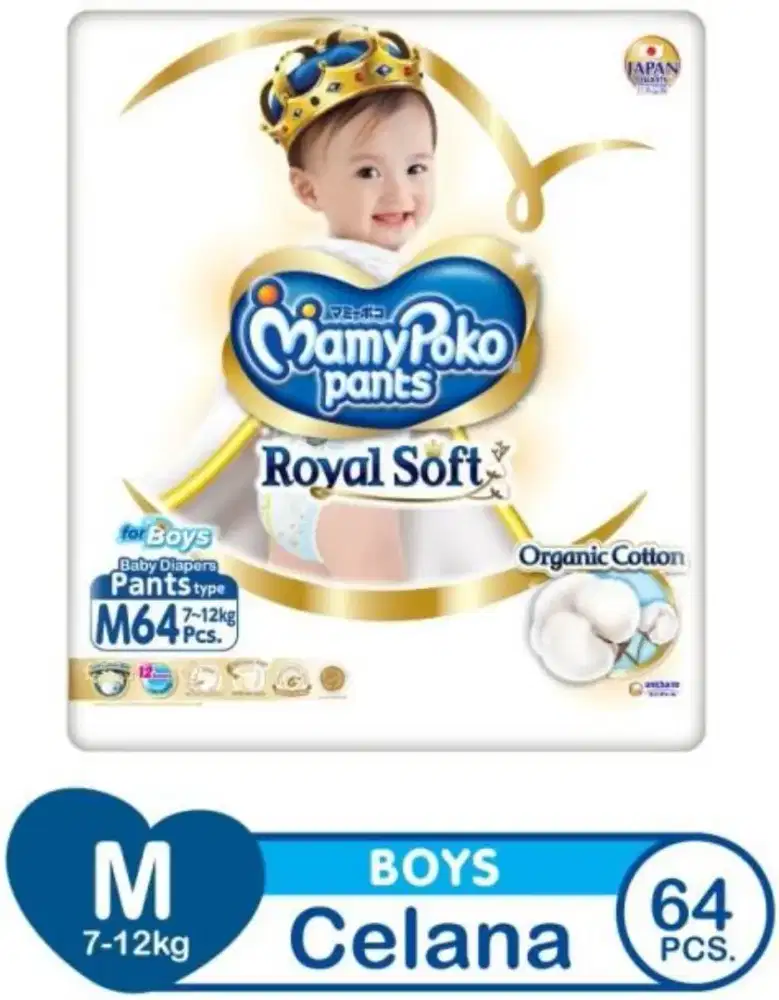MAMYPOKO ROYAL SOFT ORGANIC COTTON PANTS UKURAN M 64 PCS