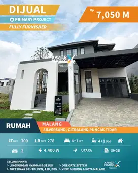 DIJUAL RUMAH BARU FULL FURNISH MEWAH DI CITRALAND PUNCAK TIDAR MALANG