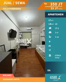 DIJUAL/DISEWAKAN APARTEMEN SUHAT FULL FURNISH, MALANG