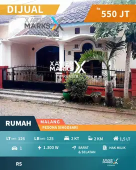 DIJUAL RUMAH MODERN MINIMALIS DI PERUM PESONA SINGOSARI, KAB. MALANG