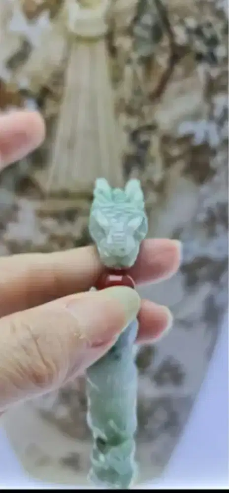 Gelang giok naga hijau Burma Myanmar