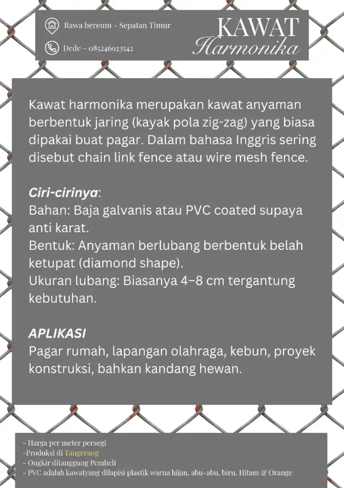 Jual Kawat Harmonika Tangerang