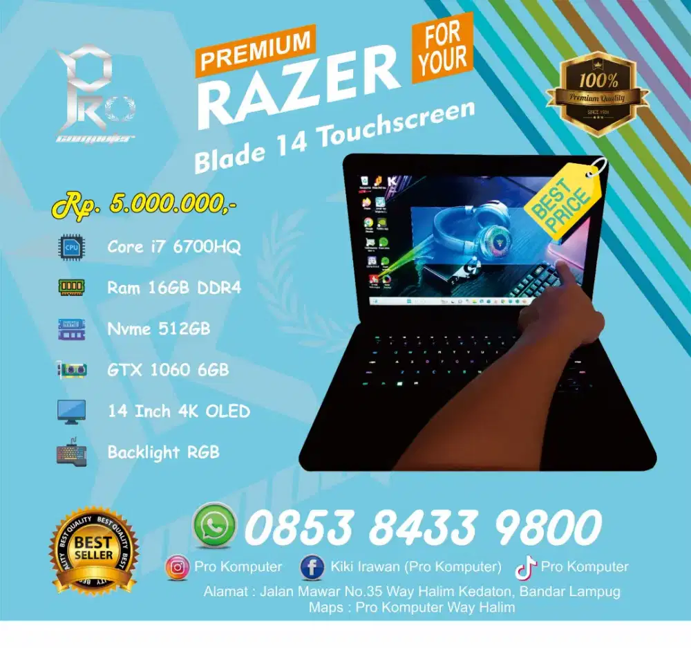 Razer Blade 14 Touchscreen Gaming Render Prokomputer