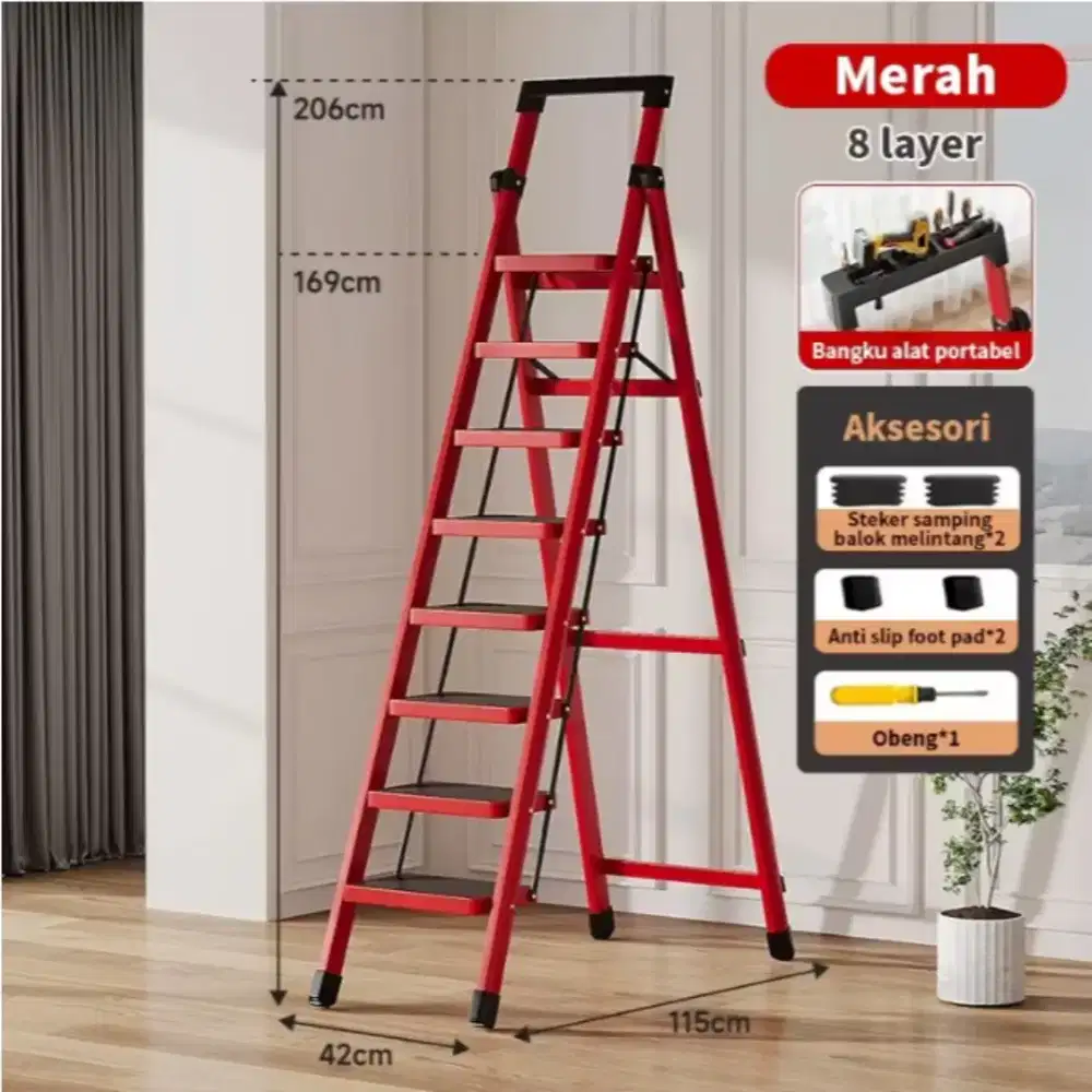 Tangga besi ukuran 2,2 meter 8 tingkat