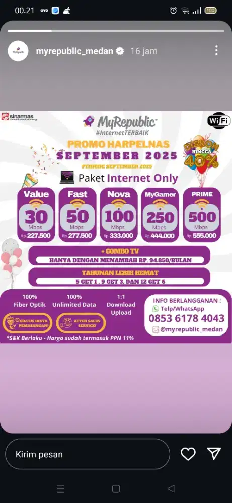 Promo pemasangan internet myrepublic wifi myrepublic