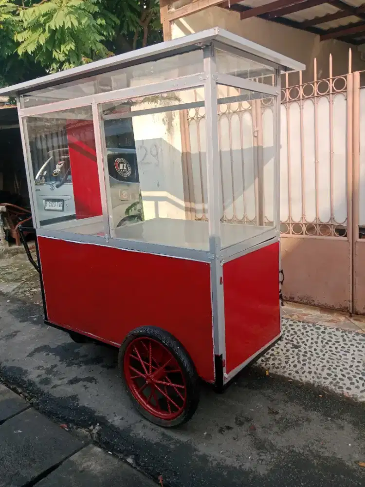 Gerobak gorengan full alumunium (( nego tipis)
