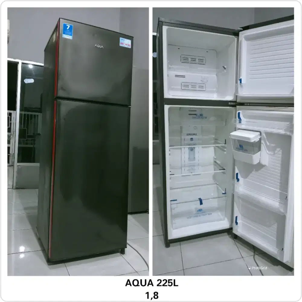 Kulkas 2 pintu merk Aqua 225L