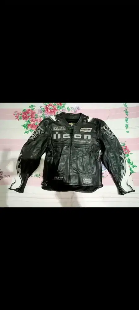 Jaket kulit balap Iicon Motor Sport USA Original