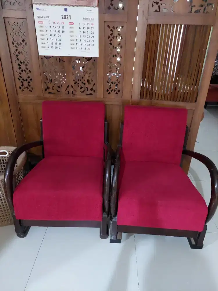 Kursi becak kayu jati