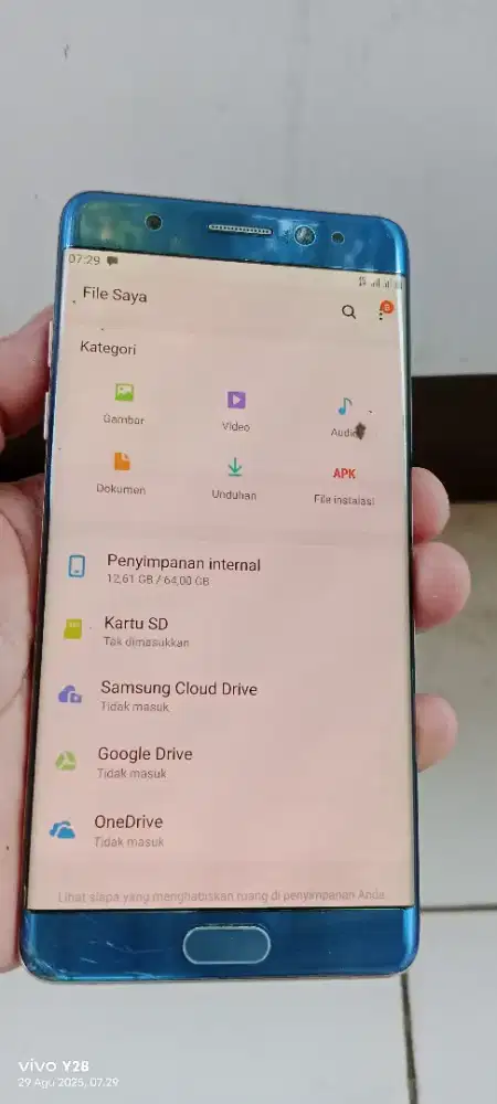 Samsung not. Fan edition. 4/64. MNUS RETAK BWAH SMA BCDOER JGA NORML