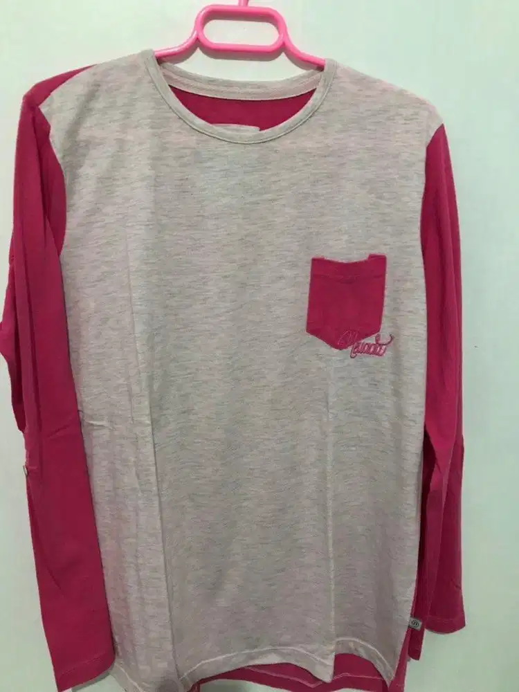 Kaos panjang, warna pink, ukuran m, merk nevada