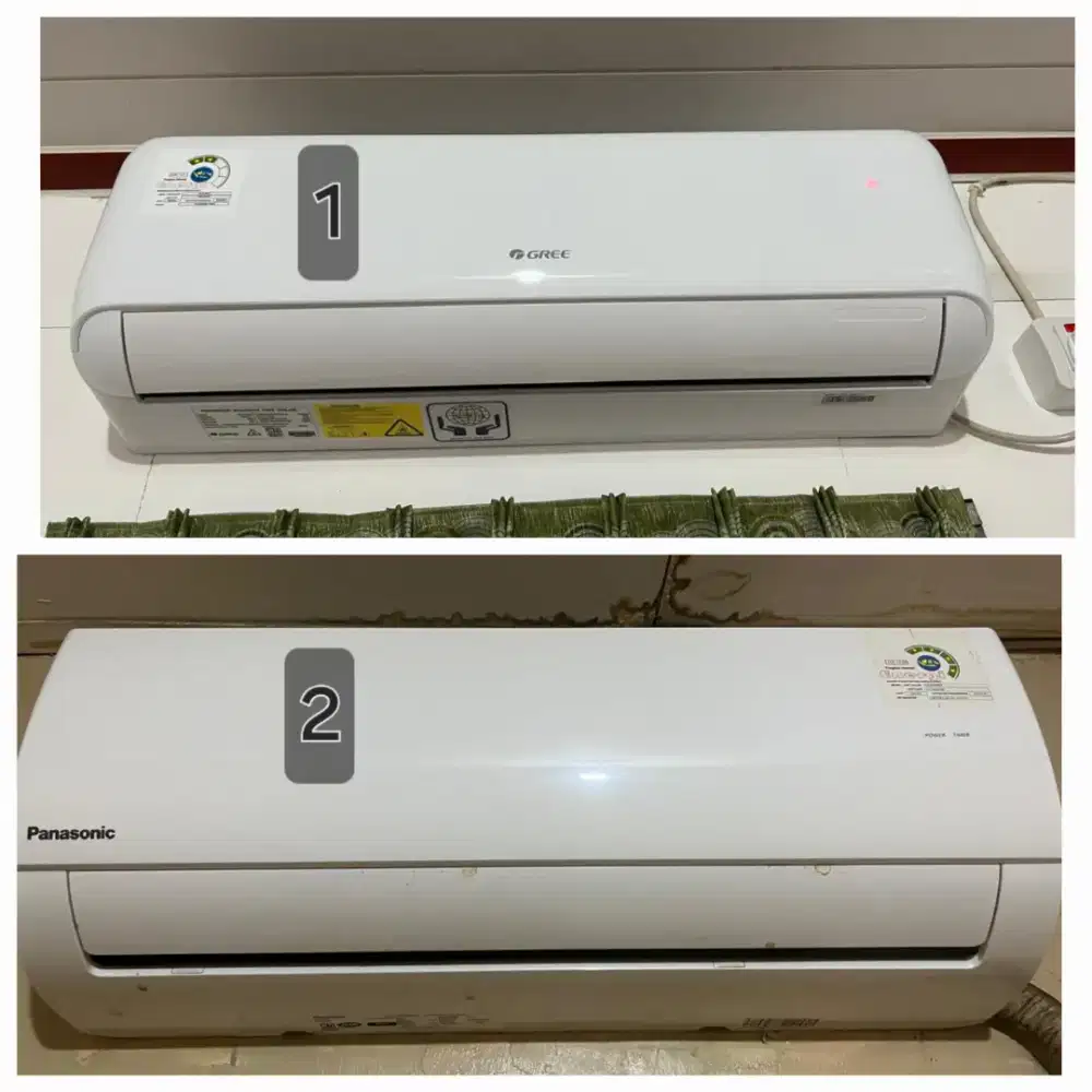 AC merek Gree 1PK seperti baru garansi dan Ac panasonic 1/2 PK