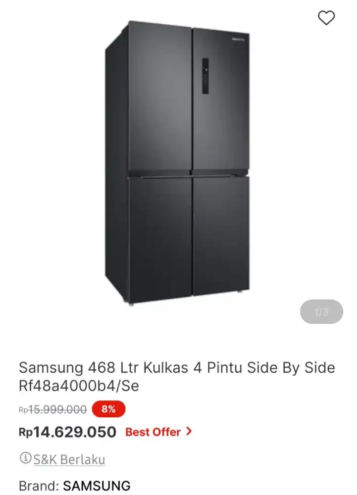 Kulkas samsung 4 pintu promo