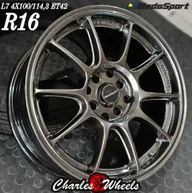 Jual velg tc105 r16 4x100 4x114,3 brio agya ayla jazz yaris dll