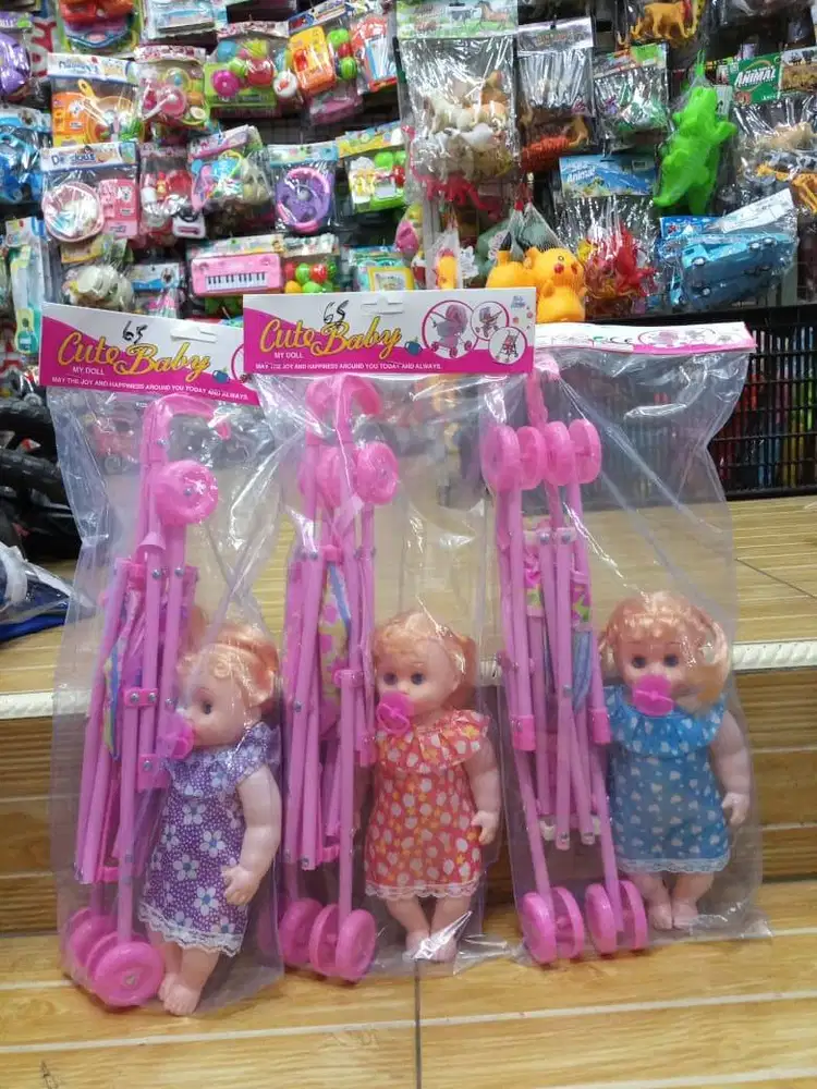 mainan anak stroler set bayi dot