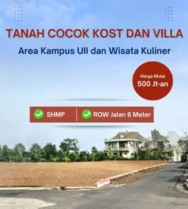 Tanah Murah Jogja Area Kampus UII, Cocok untuk Villa, Kost dan Hunian