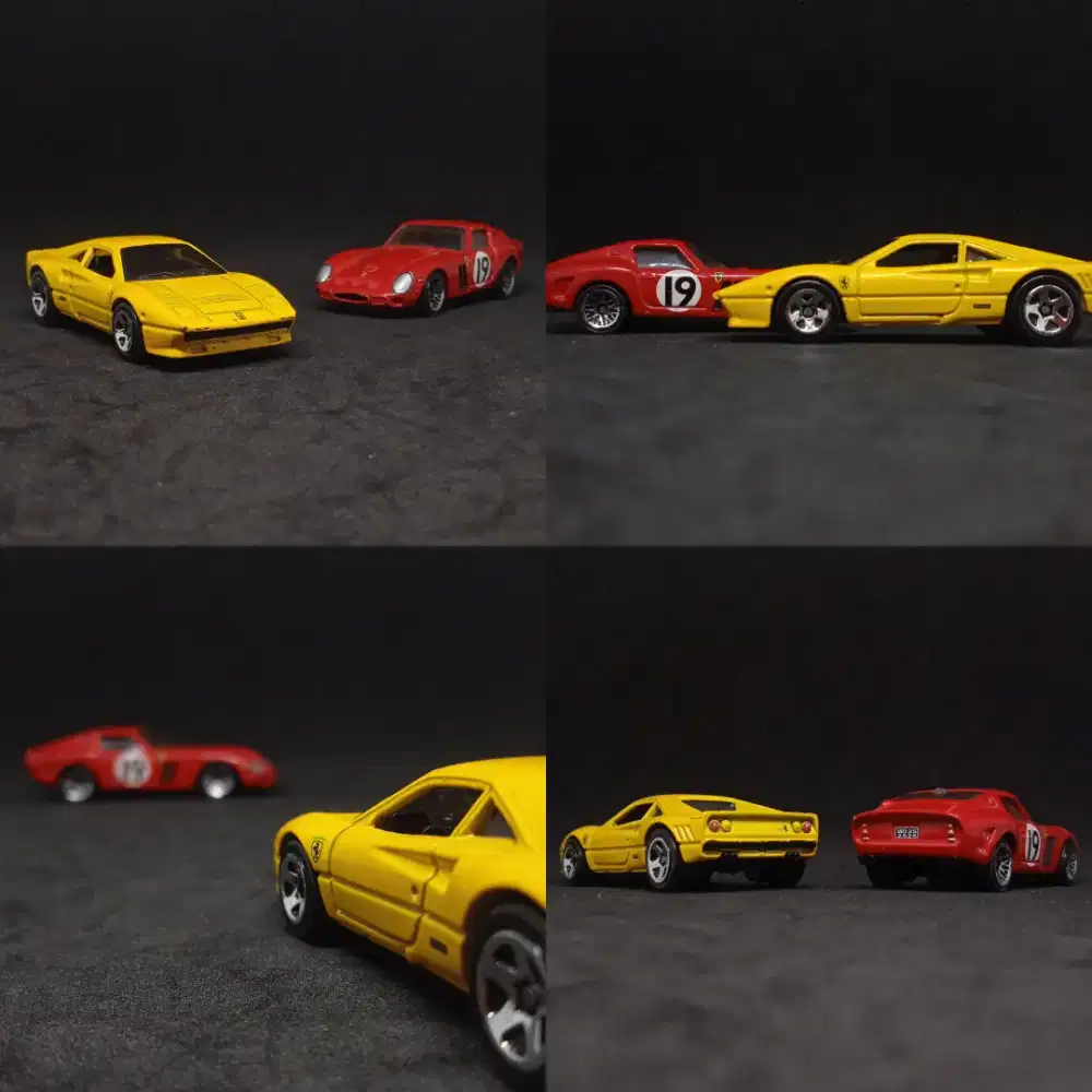 Hot Wheels Ferrari 250 GTO & 288 GTO Merah Kuning Red Yellow