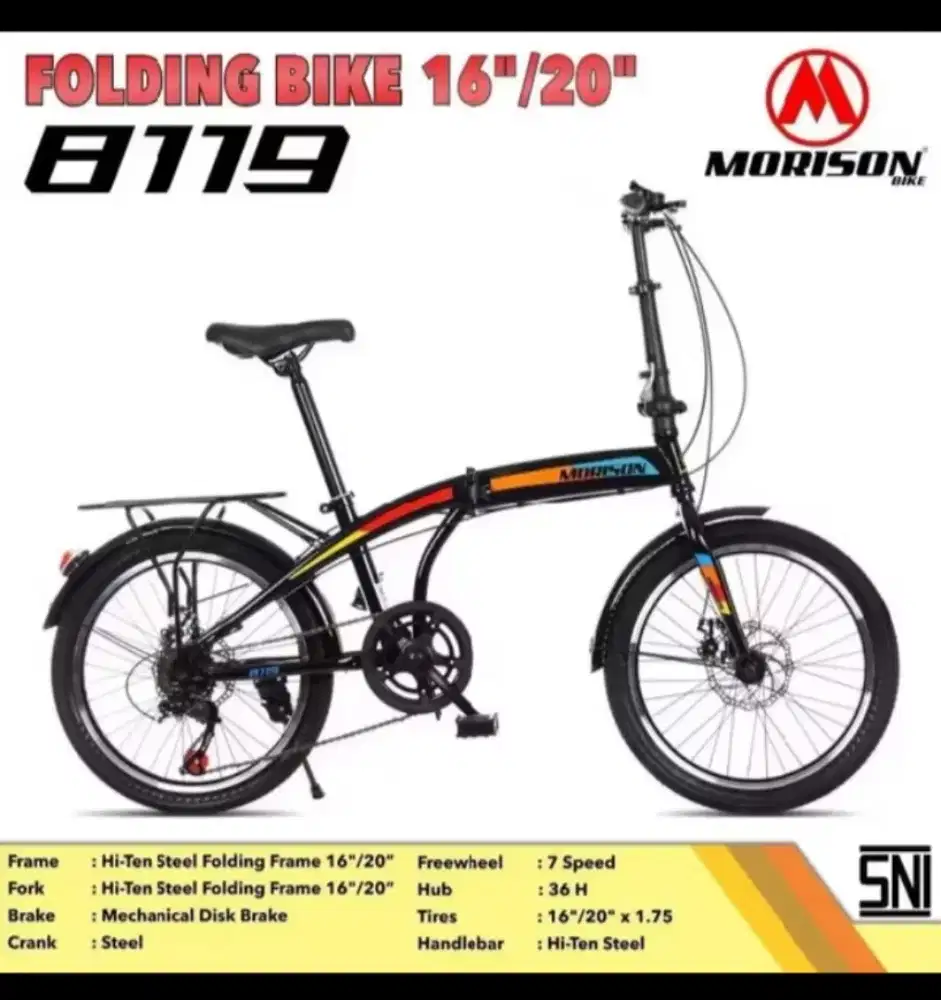 Sepeda lipat ukuran 20 inch speed 7 rem cakram