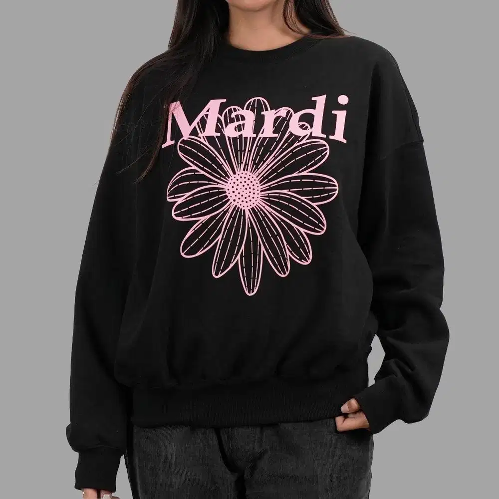 Mardi mercredi flower black pink sweatshirt original