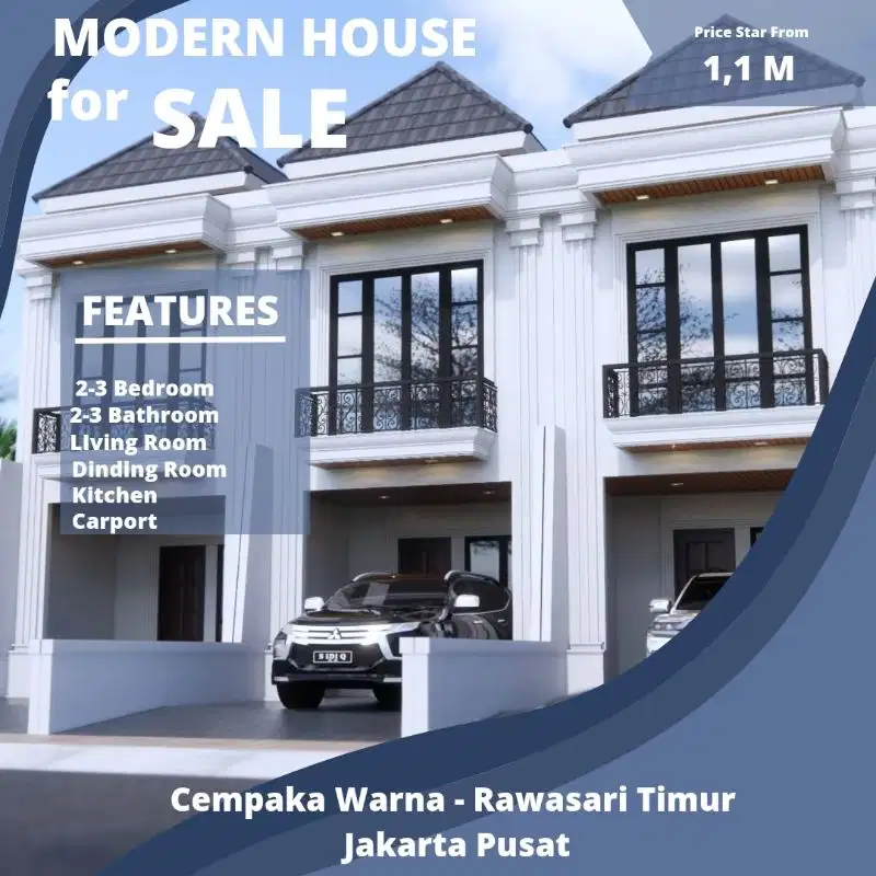 Di Jual Cepat Rumah Modern Di Cempaka Putih Timur Jakarta Pusat