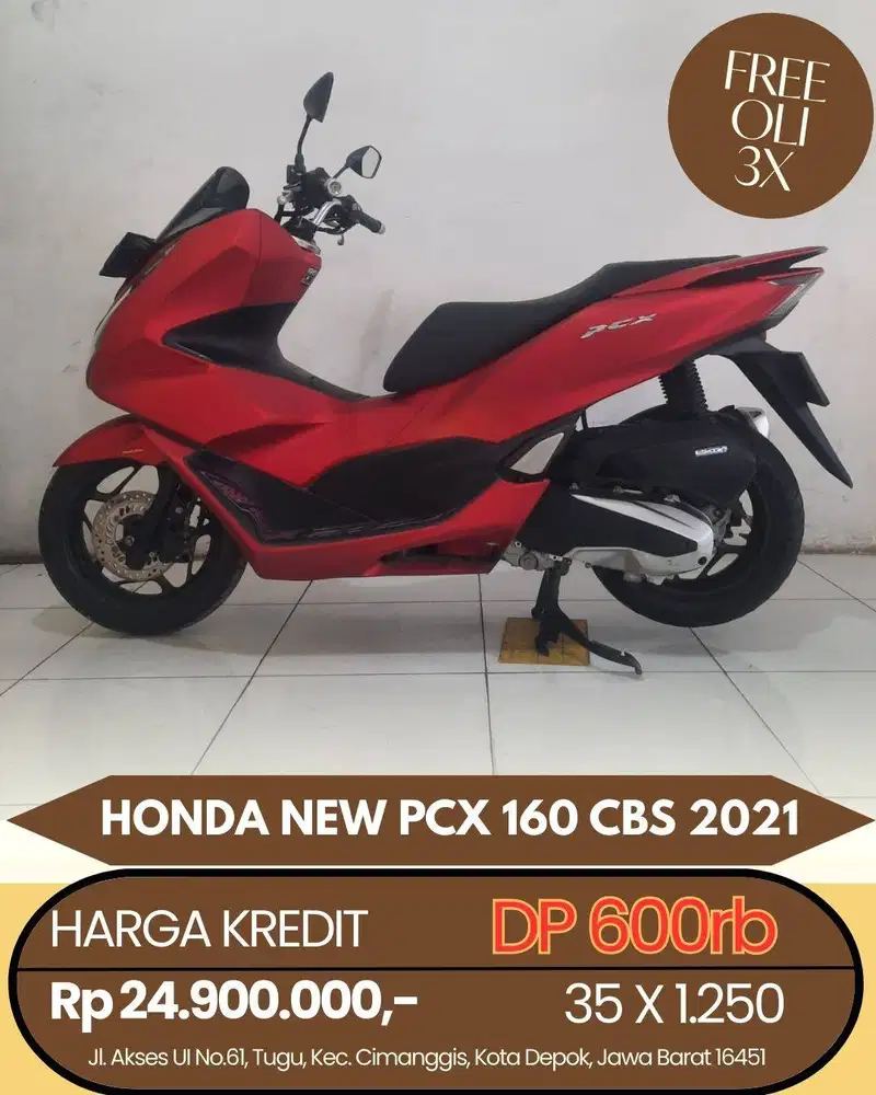 HONDA NEW PCX 160 CBS 2021 CASH/KREDIT SYARAT MUDAH KTP/KK