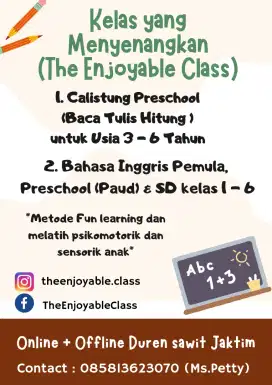 Les privat calistung dan English