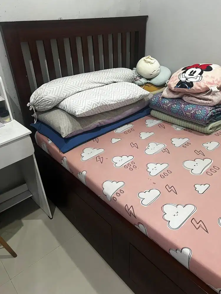 Dipan tempat tidur Jati - single 120x200
