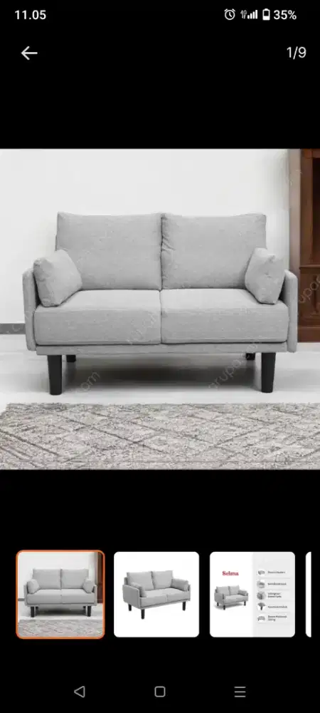 Selma Timmo Sofa Fabric 2 seater Abu