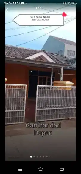 JUAL CEPAT BU RUMAH ASRI NYAMAN VILLA NUSA INDAH 2  JATIASIH