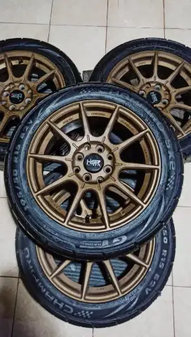 Velg HSR R15 98% + Ban SX2 95%  #SSR #SSW #Rpf1 #TE37 #Enkei #R16 #SX2