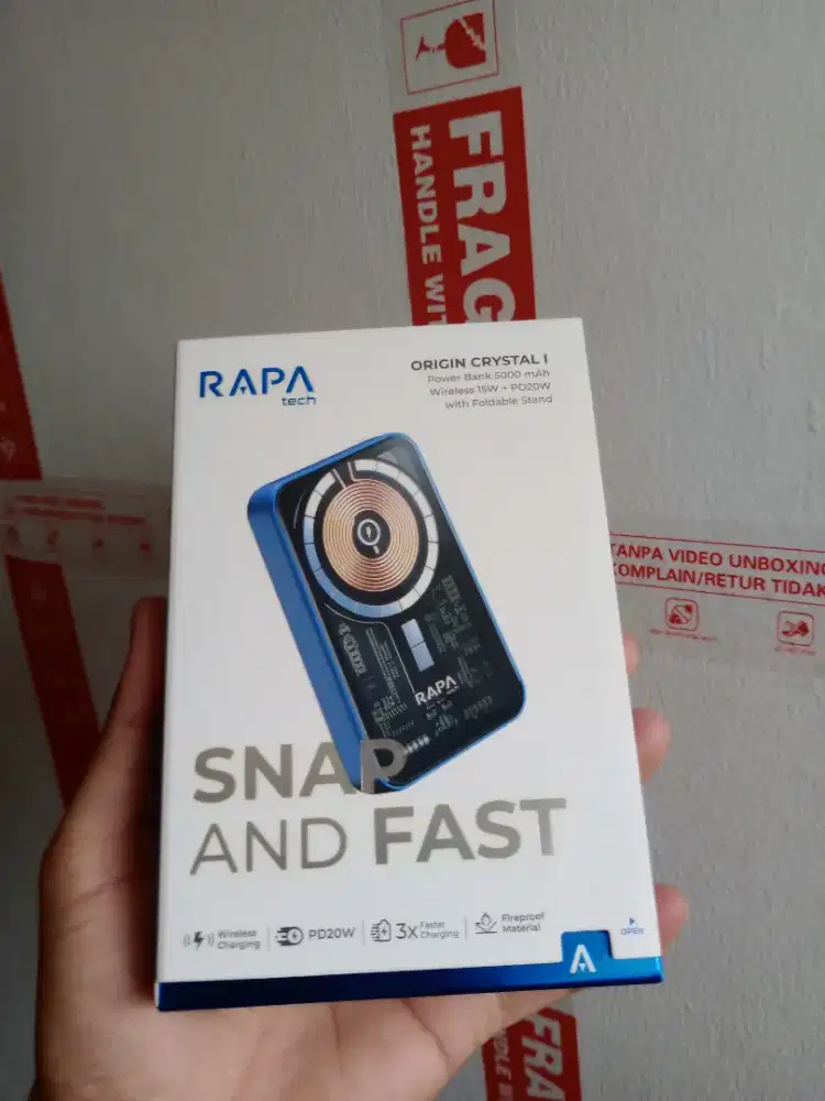 Powerbank Rapa Tech 5000 mAh Wirelesse 15W PD20W Android iPhone