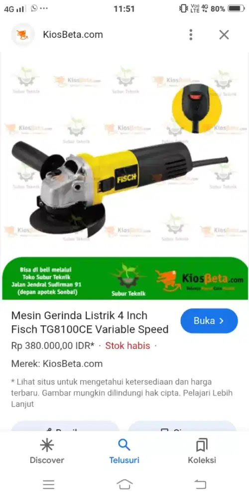 Jual mesin gerinda potong