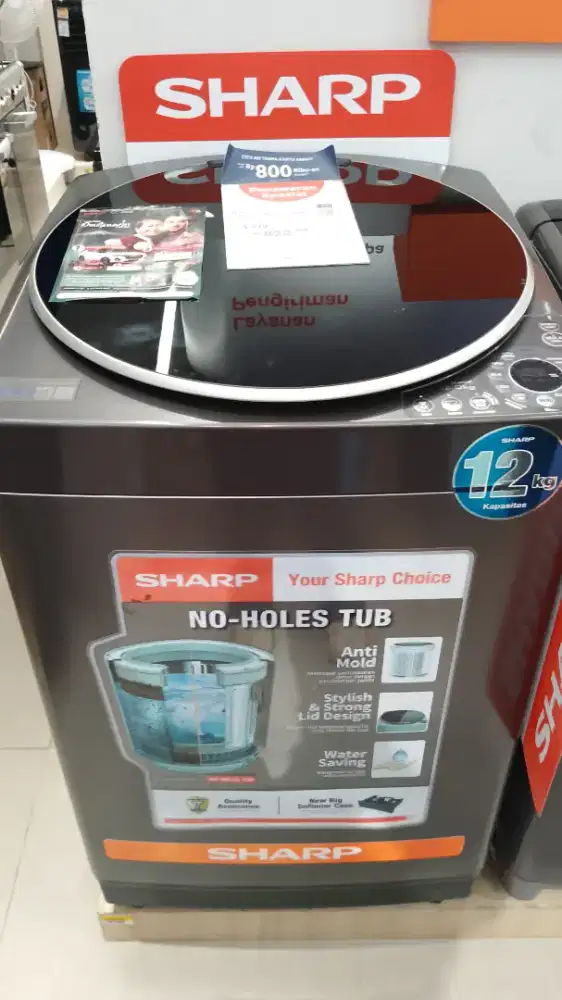Promo Sharp loading 12 kg murah