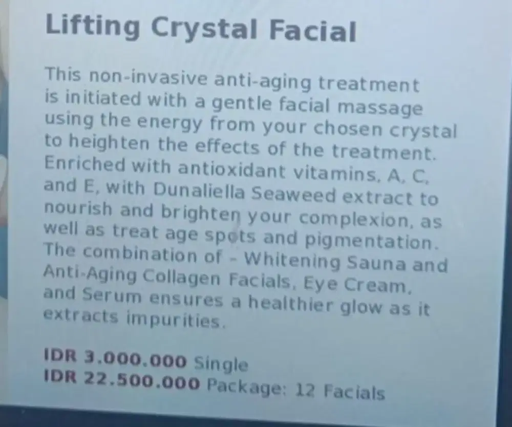 FACIAL TREATMENT PERSONAL EXCLUSIVE ONLY ONCE TIME
