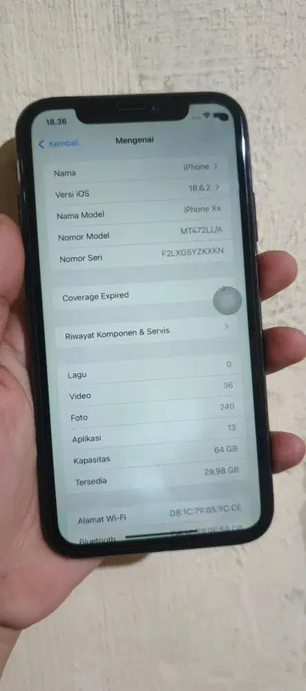 Iphone xr 64GB ada minus