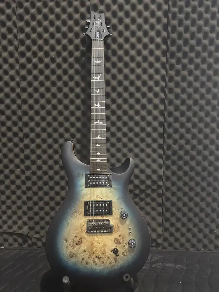 PRS SE Exotic Custom 24-08 Poplar Burl in Lake Blue Midnight Burst