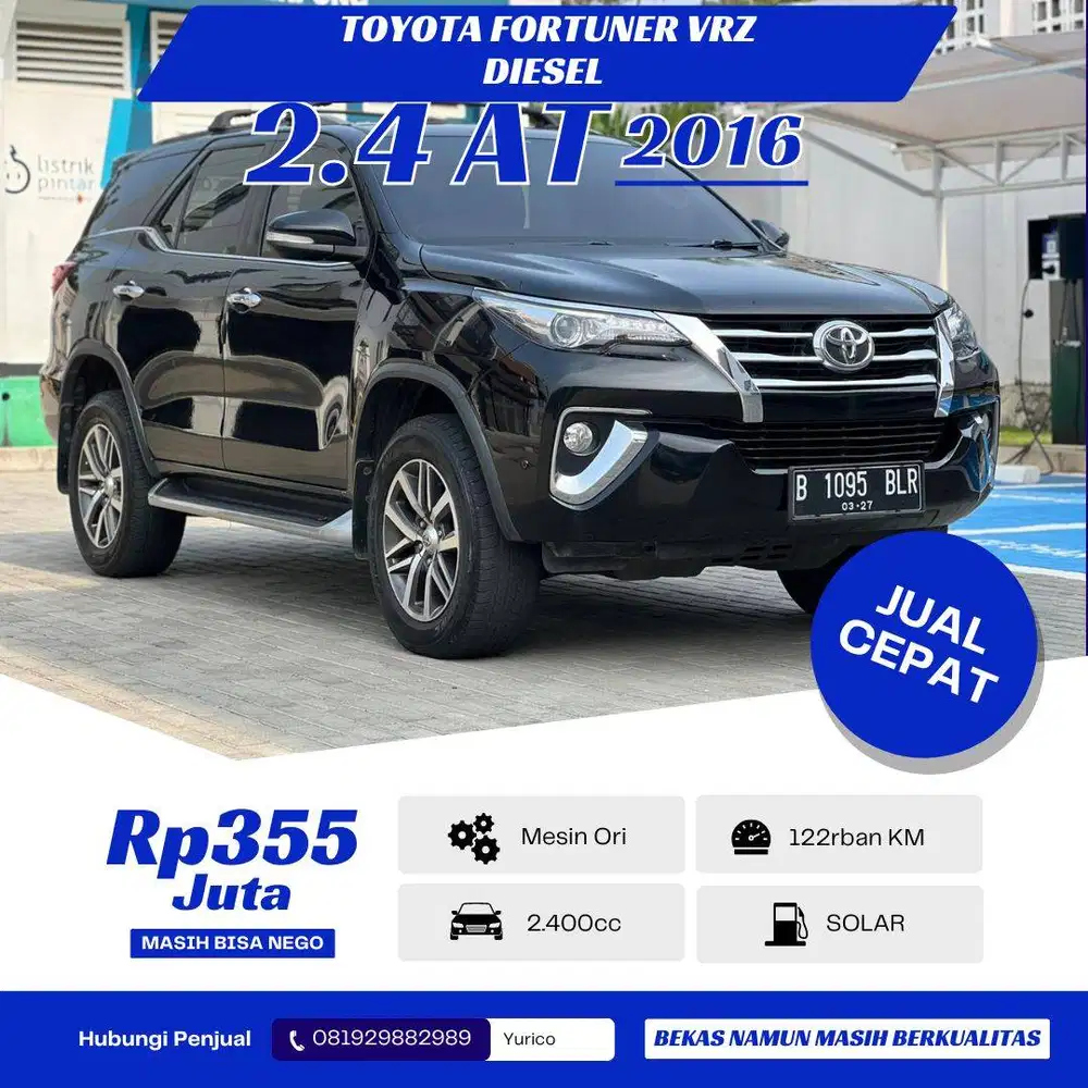 [BARANG BAGUS] Toyota Fortuner VRZ 2.4 Solar AT Diesel 2016