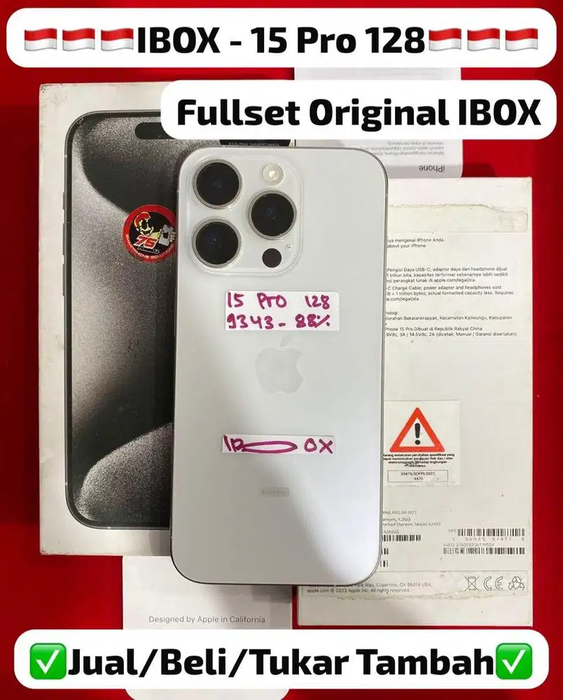 Iphone 15 Pro 128 Silver IBOX bisa Cicilan 0% dan Tukar Tambah